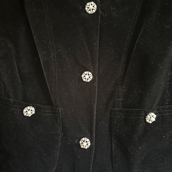 NWT Born on Fifth x Antonio Melani Constance Black Velvet Cropped Jacket Sz 10 - Picture 5 of 6